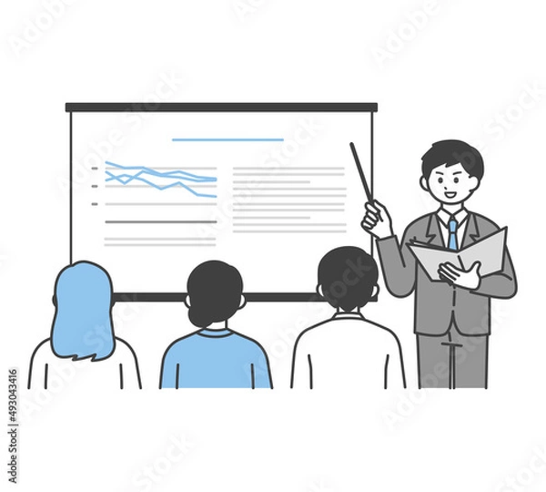 Fototapeta 説明しているビジネスパーソンのイラスト素材