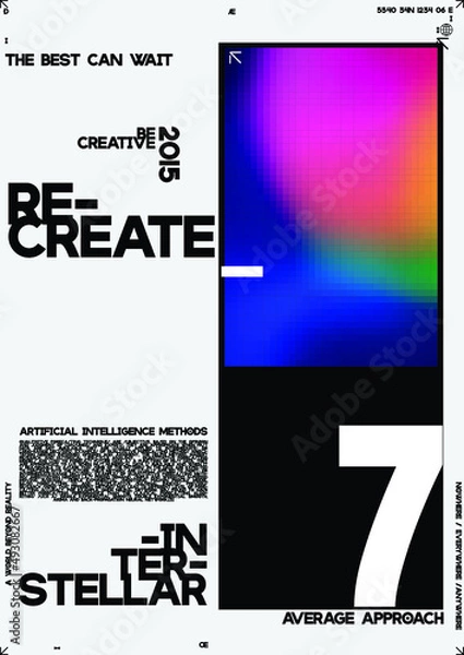 Obraz Gradient Pixelated Poster Set. Pixel Poster