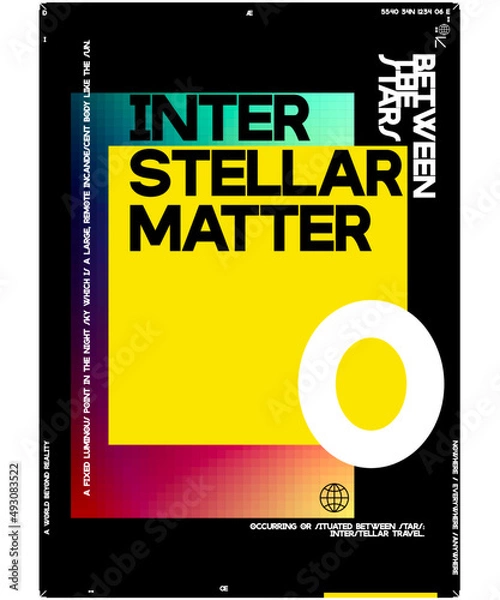 Obraz Gradient Pixelated Poster Set. Pixel Poster