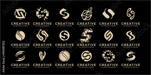 Obraz Collection modern letter S logo design, letter S logo design,set letter S logo design technology
