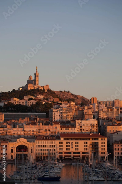 Obraz notre dame de la garde at sunset
