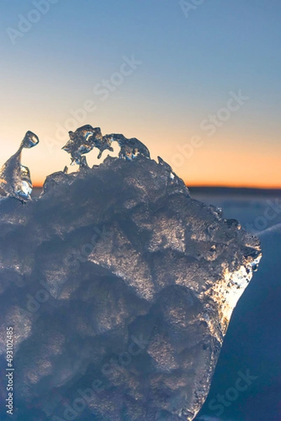 Obraz Ice against winter sunset