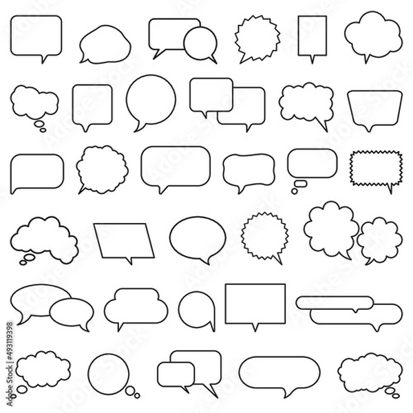 Fototapeta Speech Bubble set. Talk bubble. Cloud speech bubbles collection. Vector.