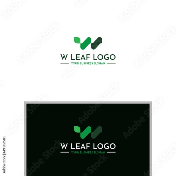 Obraz LEAF WITH LETTER W LOGO DESIGN