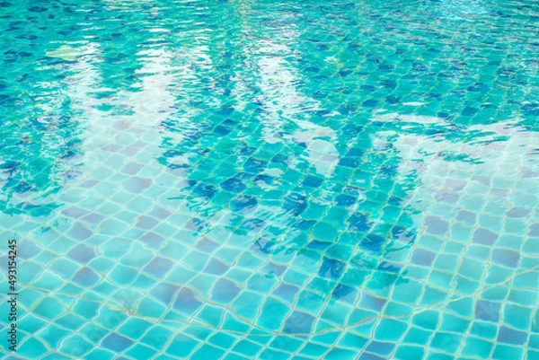 Fototapeta background texture of blue water in swimming pool