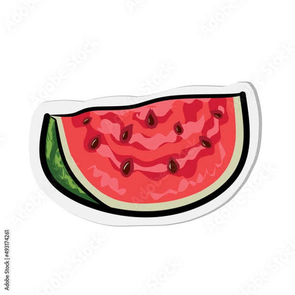Obraz watermelon slice vector illustration cartoon