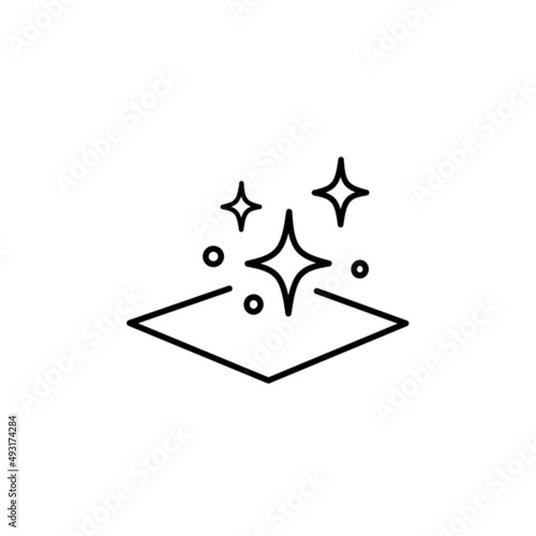 Obraz clean surface icon, easy cleaning, thin line symbol on white background - editable stroke vector illustration