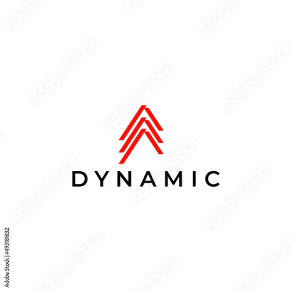Fototapeta abstract dynamic letter a tech logo
