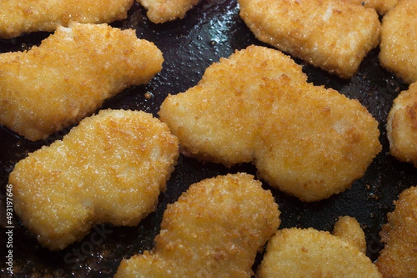 Obraz Chicken nuggets in the frying pan