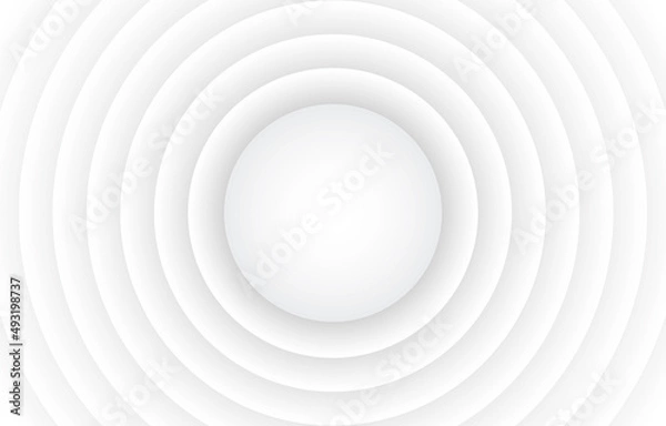 Fototapeta Abstract Circle white minimal gradient papercut background
