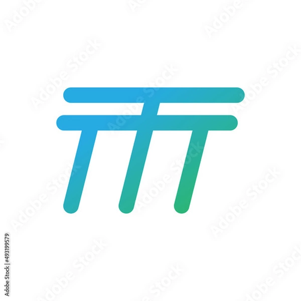 Fototapeta letter TM or MT logo design