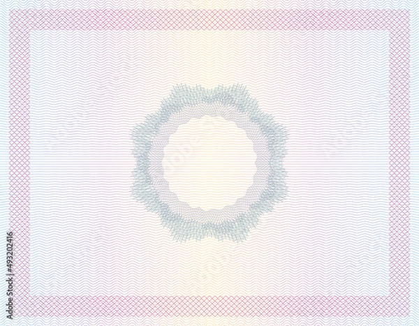 Fototapeta Guilloche background for certificate or diploma and currency design