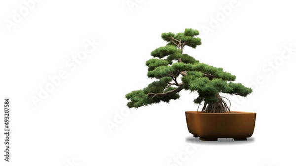 Fototapeta bonsai tree on a white background. 3d rendering
