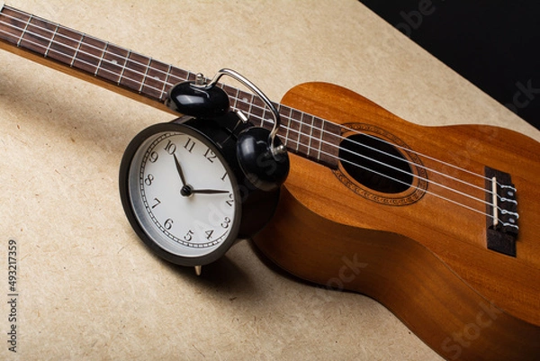 Obraz Clock and ukulele