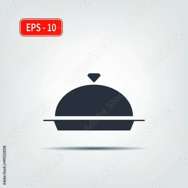 Fototapeta Icon for use in web applications, mobile applications and print media. EPS-10. Vector image. Food serving tray icon.