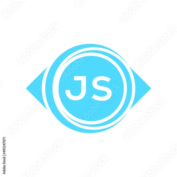 Fototapeta js letter logo design on black background. js creative initials letter logo concept. js letter design.