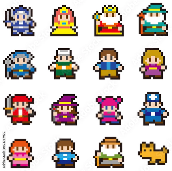 Obraz RPG風ドット絵　人物セット