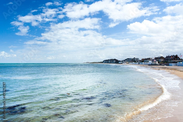 Fototapeta courseulles sur mer beach in summer