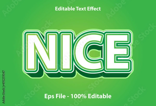 Fototapeta nice text effect editable with green color.