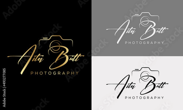 Obraz camera photography logo icon vector template