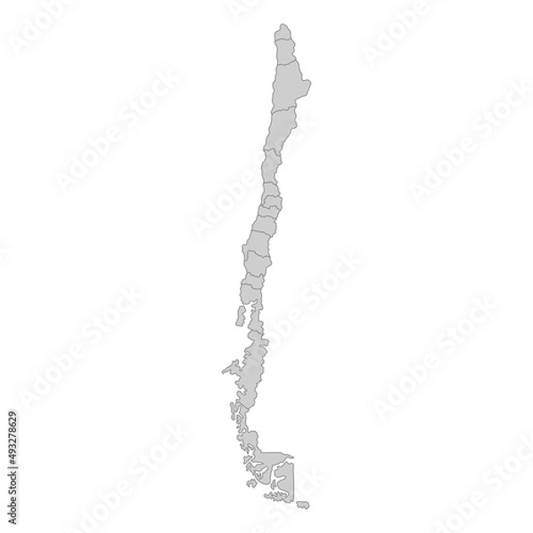 Obraz Outline political map of the Chile. High detailed vector illustration.