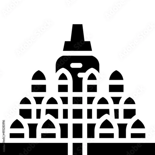 Fototapeta borobudur solid icon