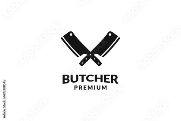 Fototapeta Flat butcher knife icon logo design
