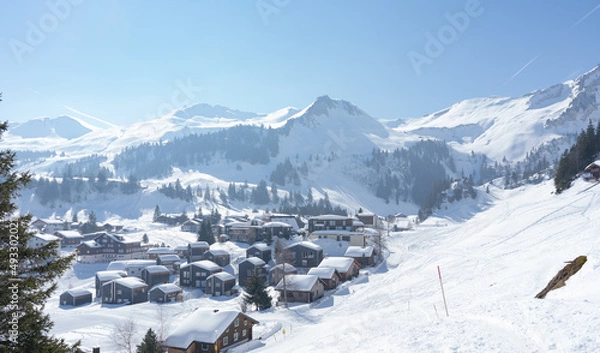 Obraz Stoos is a car-free leisure, sports and vacation resort with a fully comprehensive infrastructure and extremely varied offers for winter sports enthusiasts of all kinds. Schwyz, Muotatal, Morschach.
