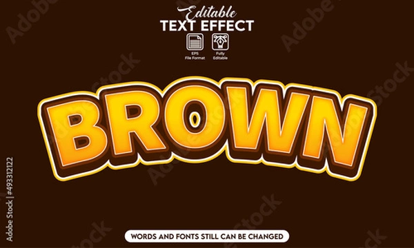 Fototapeta Editable text effect brown