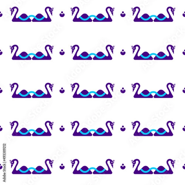 Obraz Conjugal Swan birds seamless pattern