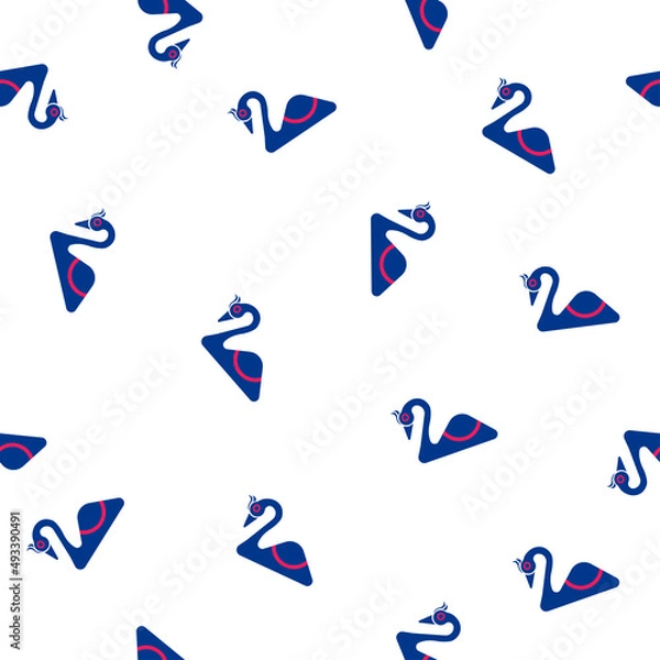 Obraz Random swan birds seamless pattern
