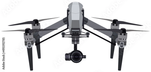 Fototapeta Drones, Drone Vector, Drone Illustration, Editablle Drone Graphic - Professional drone with high definition camera for pro standard aerial recordings and photography