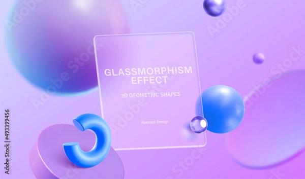 Fototapeta Geometric glassmorphism template