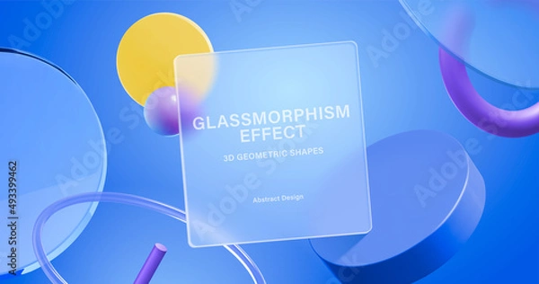 Fototapeta Geometric glassmorphism banner
