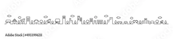 Fototapeta シンプルな街並みイラスト