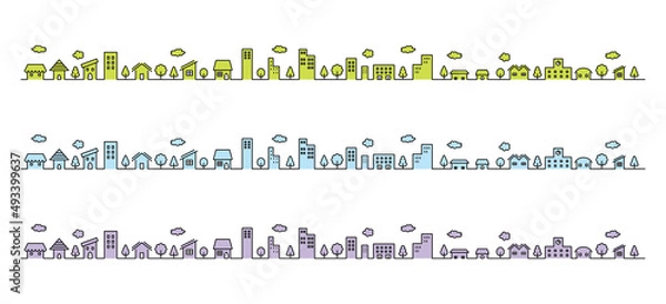 Fototapeta シンプルな街並みセット