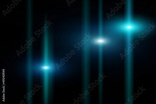 Fototapeta Abstract sun burst, digital flare, iridescent glare over black background.