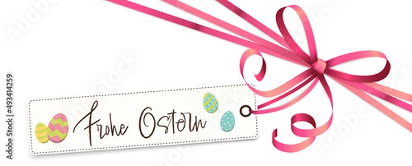 Obraz ribbon bow with greetings Happy Easter