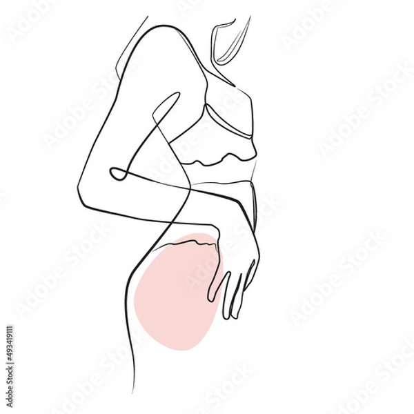 Obraz One Line Zeichnung einer Frau in Unterwäsche