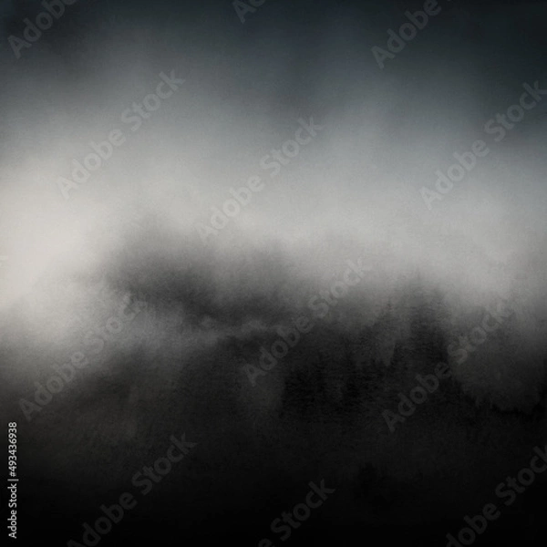 Fototapeta Abstract fantasy landscape. Versatile artistic image for creative design projects: posters, banners, cards, books, magazines, prints, wallpapers. Ink on paper.