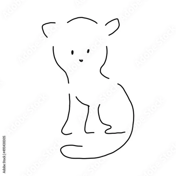 Fototapeta Playing cat. Vector illustration. pet playing with a yellow ball. for posters, banners, pet stores and t-shirts