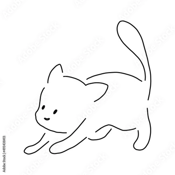 Fototapeta Playing cat. Vector illustration. pet playing with a yellow ball. for posters, banners, pet stores and t-shirts