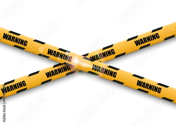 Fototapeta Barrier warning tape on transparent background. Vector illustration.	

