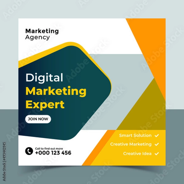 Fototapeta Creative digital business marketing social media post banner template and web banner design template