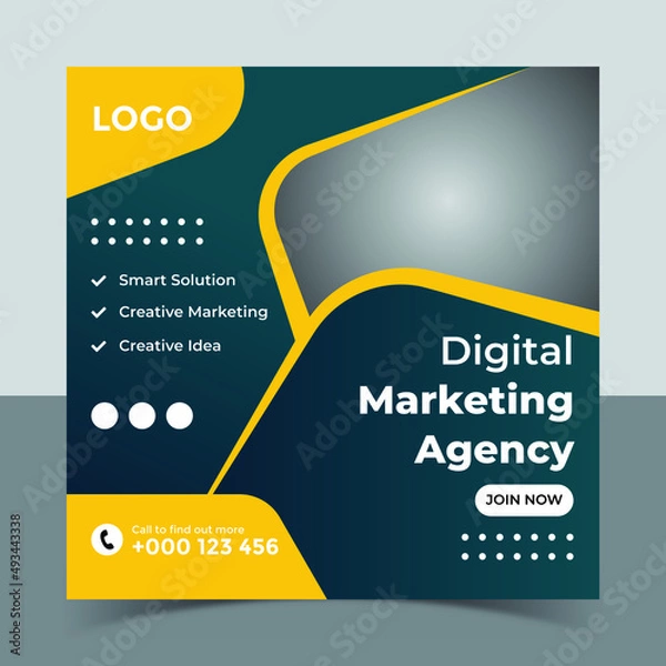 Fototapeta Creative digital business marketing social media post banner template and web banner design template