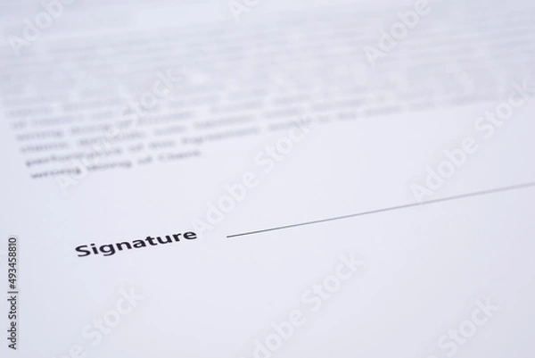 Obraz Place for contract signature 