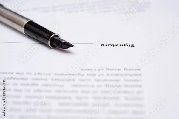 Obraz Place for signature and pen
