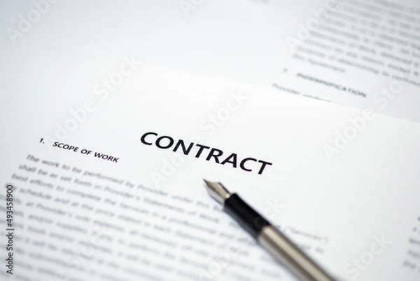 Obraz Close up of a contract