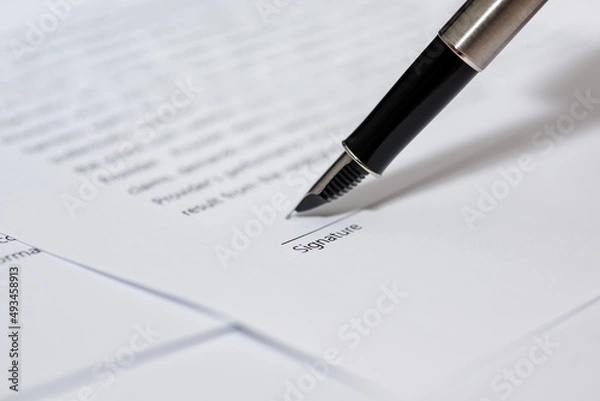 Obraz Place for signature and pen