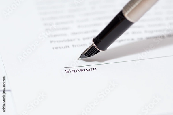 Obraz Place for signature and pen